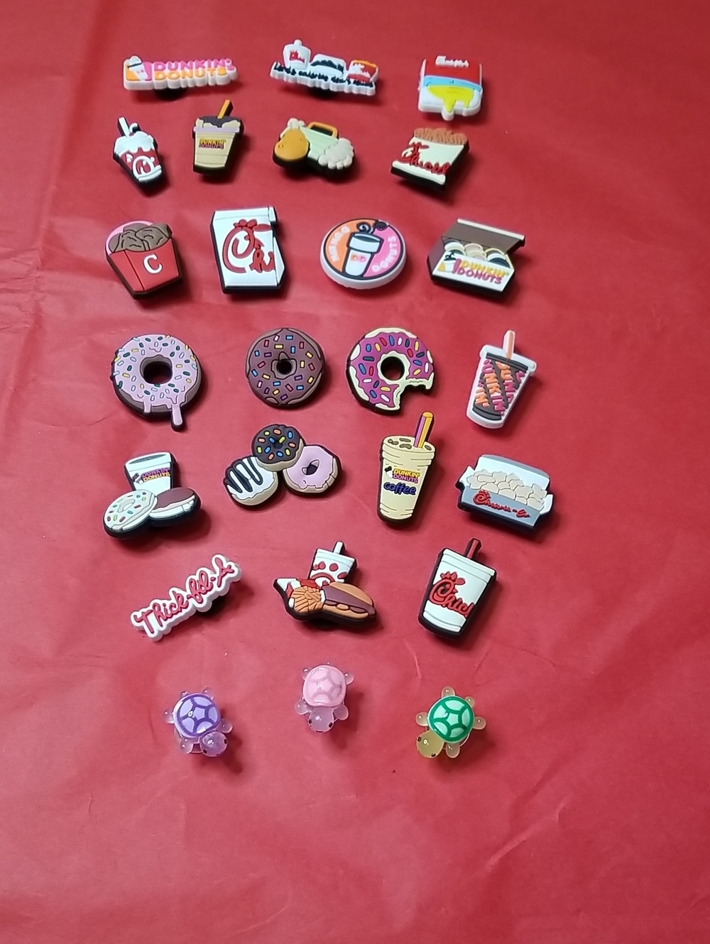 Dunkin Donuts Chick Fil A Turtles Jibbitz Charms